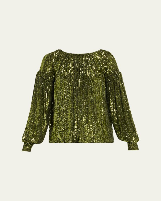 Sequin Long-Sleeve Blouse